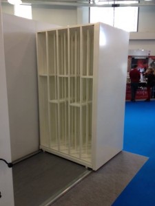 Pro-Libero shelving 'Toast  Rack' with full height dividers, ideal for storing artwork.