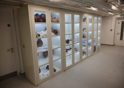 Garstang Museum Liverpool - Museum Cabinets With lights, showing the contents